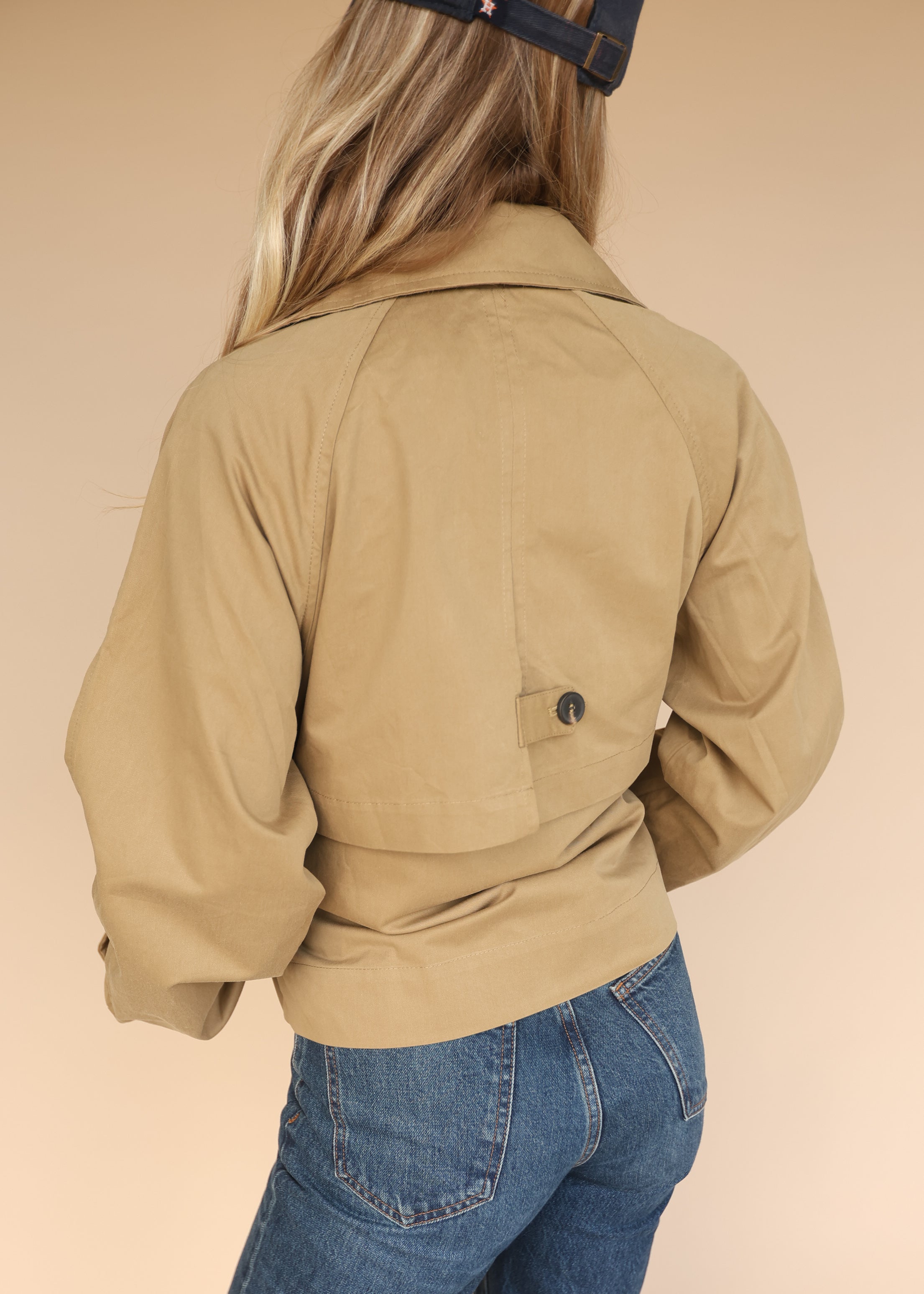 Cropped Khaki Trench