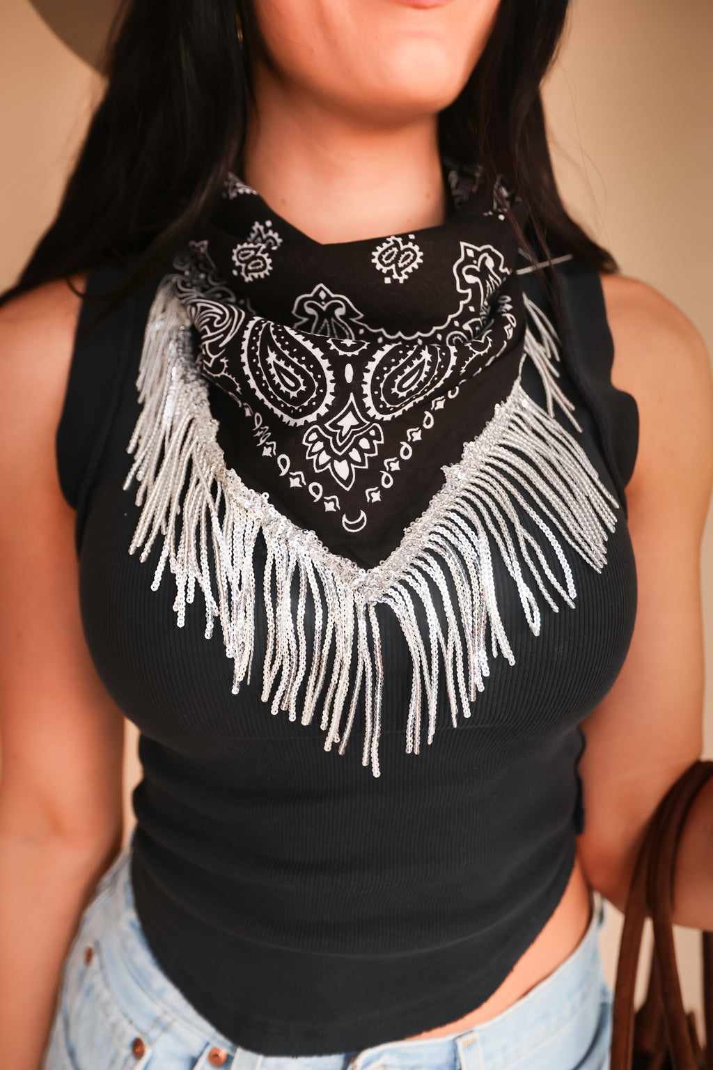 Western Fringe Bandana Scarf