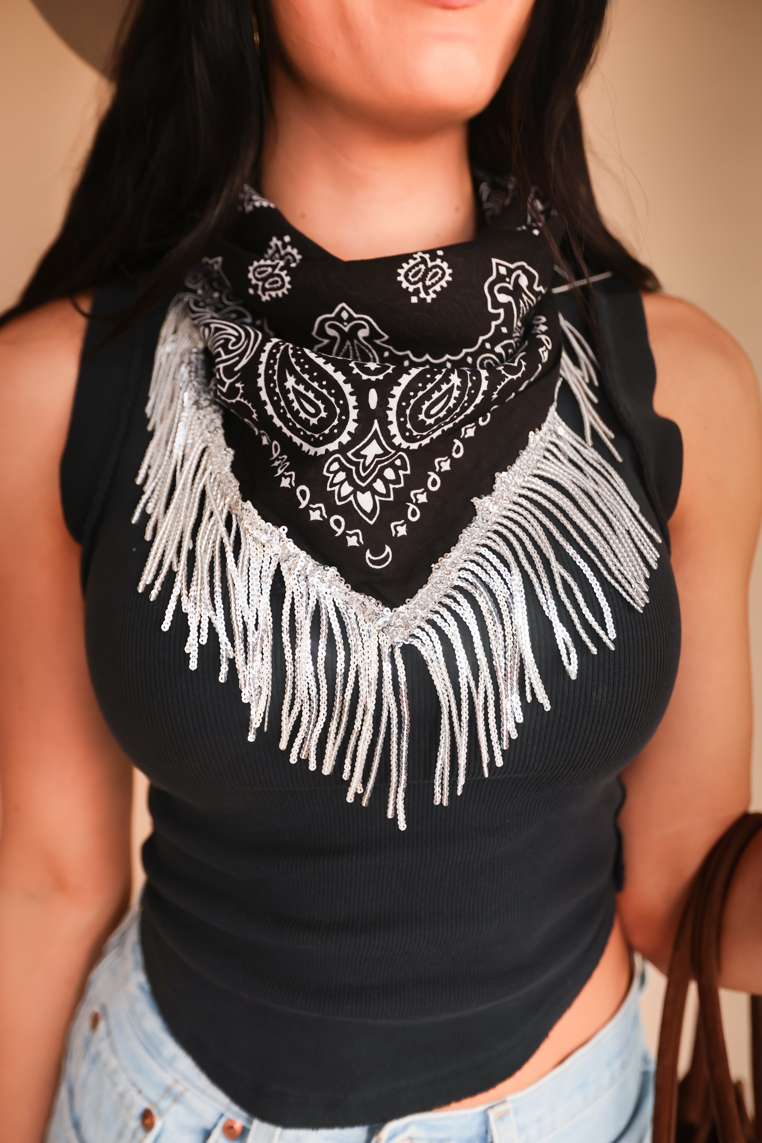 Western Fringe Bandana Scarf