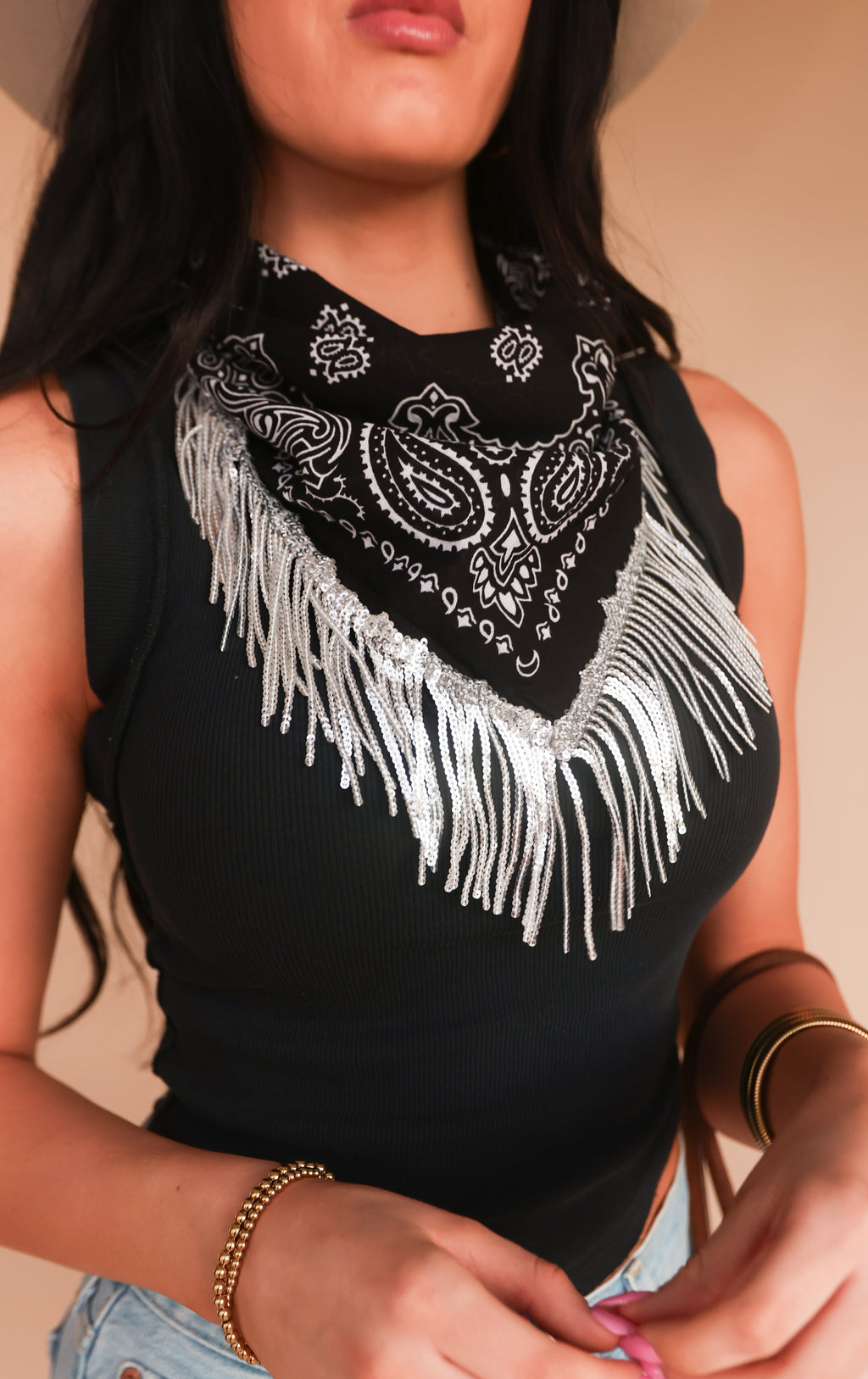 Western Fringe Bandana Scarf